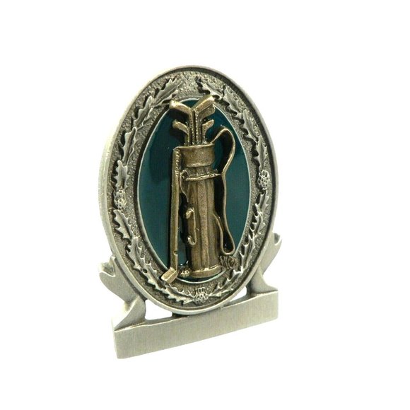 Beverage Mug Barware Pewter Golf Emblem Raised Medallion - Picture 2 of 9